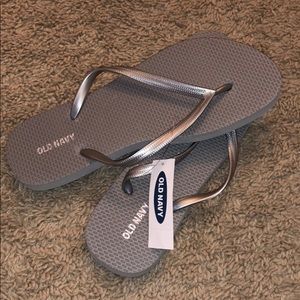 Silver old navy flip flops